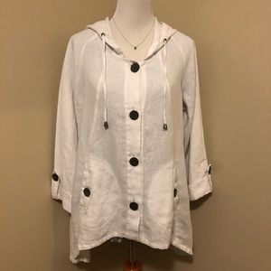 For Cynthia 💯% White Linen Jacket,Size-Large